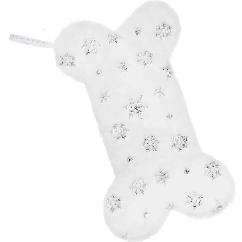 Dog Christmas Stocking Pet Holiday Decor Snowflake Shelf Mantel Xmas Decoration